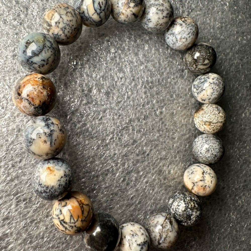 Beautiful 10MM Dendritic Opal Natural Crystal Bracelet